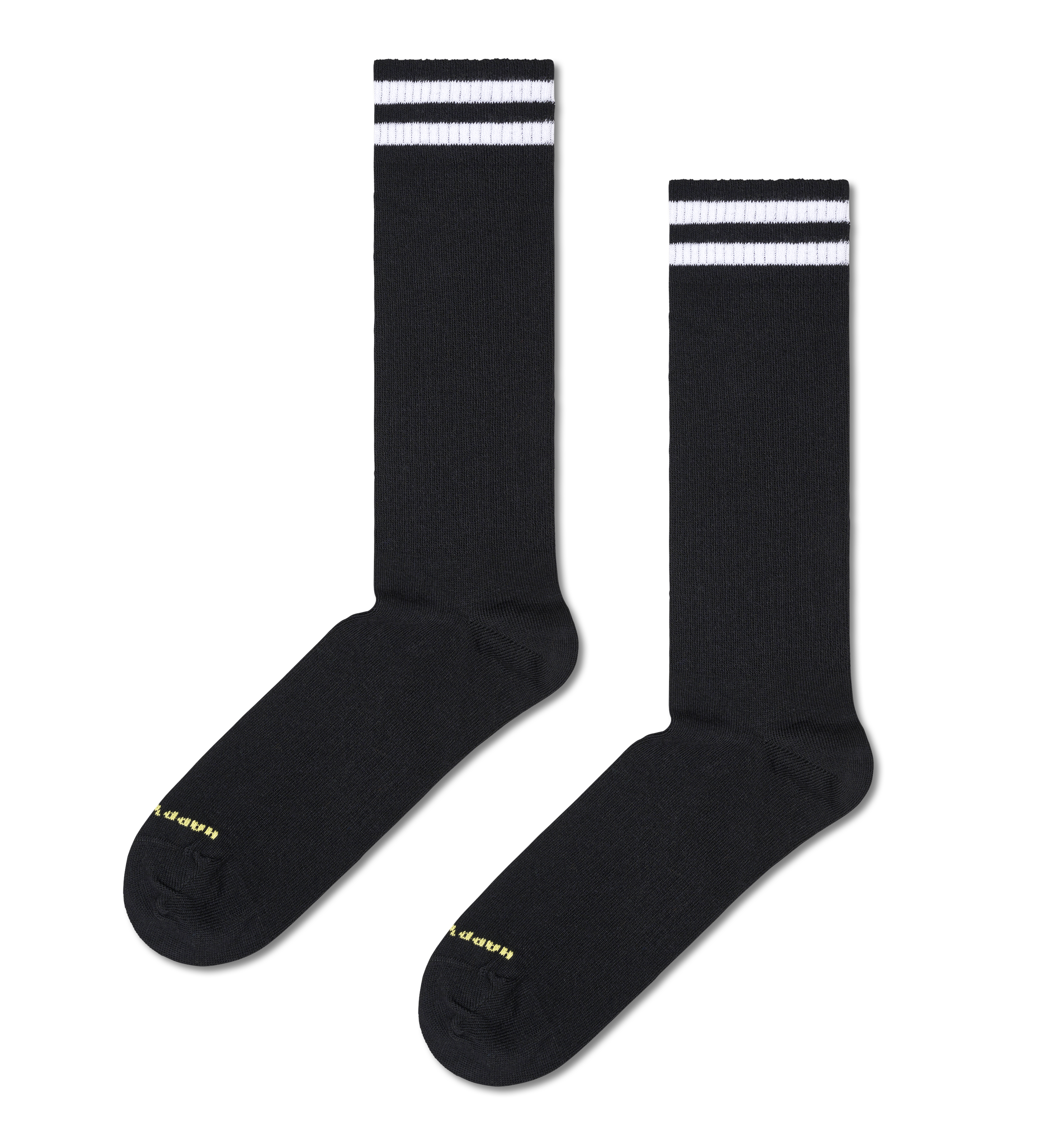 Black Solid Crew Socks