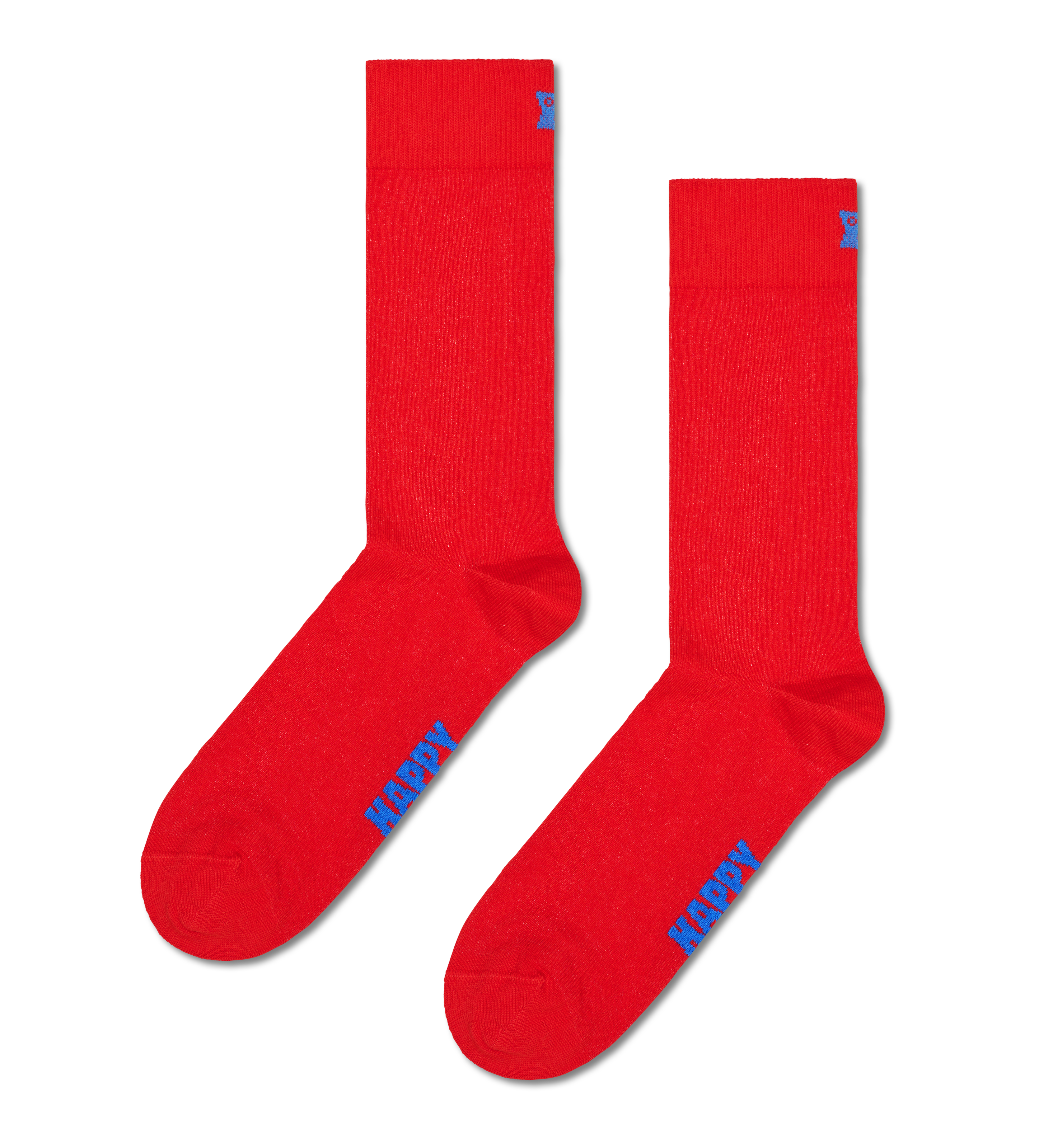 Red Solid Crew Sock