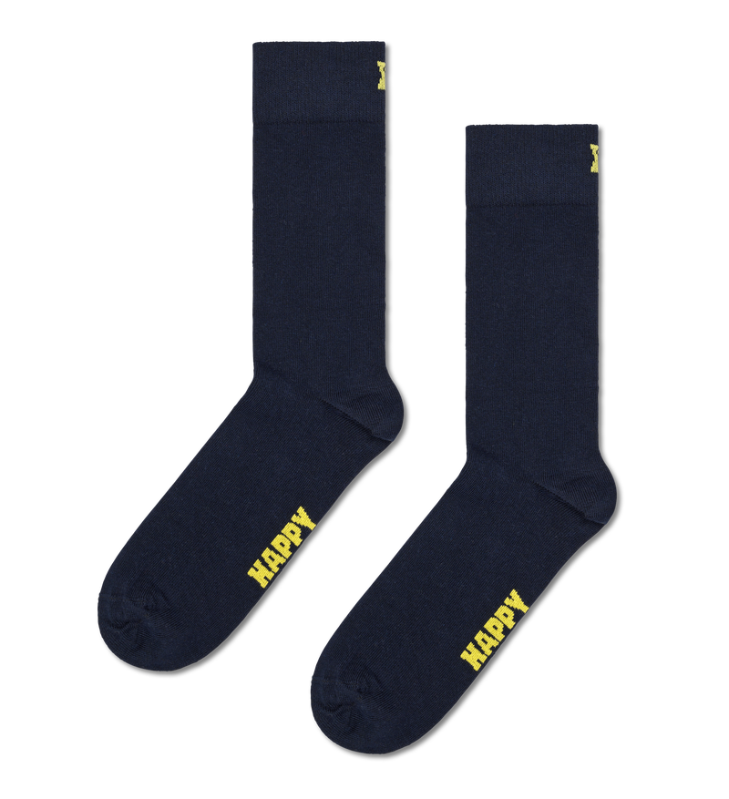 Navy Solid Crew Socks | Classic Plain Socks