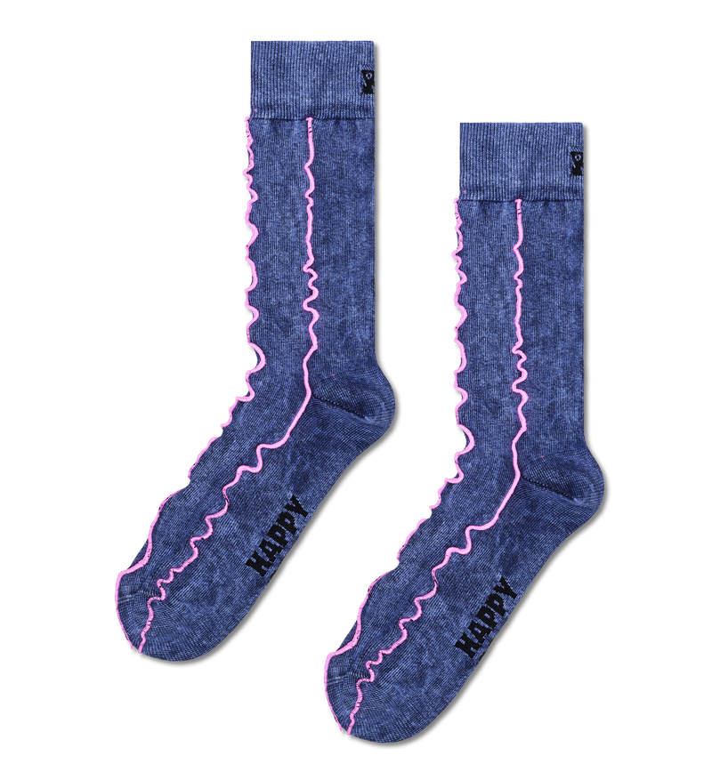 Navy Denim Crew Sock | Fun & Funky Novelty Socks