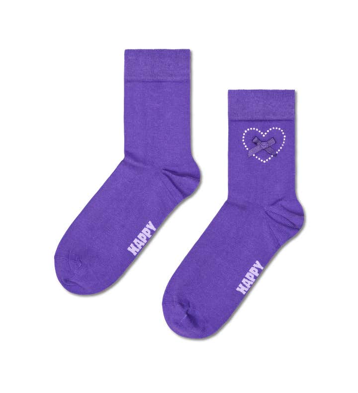 Bow Heart 1/2 Crew Sock