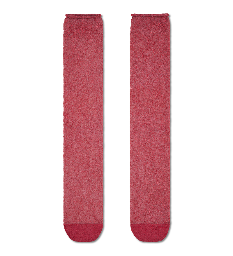 Red Crinkly Glitter Slouch Sock