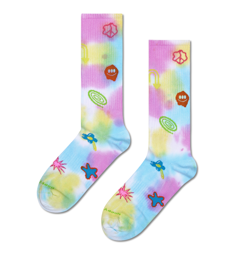 Hyper Tie-Dye Sneaker Socks | Colorful Crew Socks