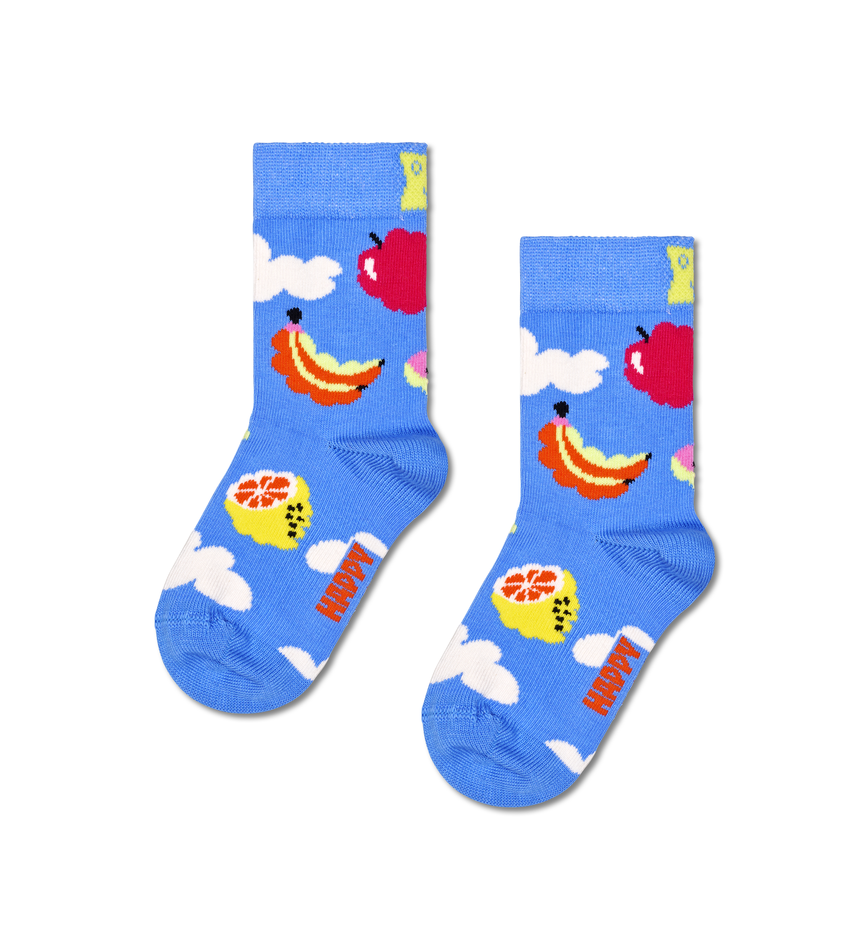 Kids Fruit Socks | Blue Cloudy Crew Socks