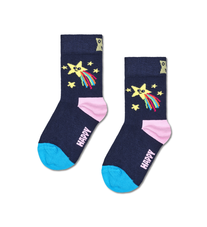 Kids Star Socks | Navy Shining Star Crew Socks