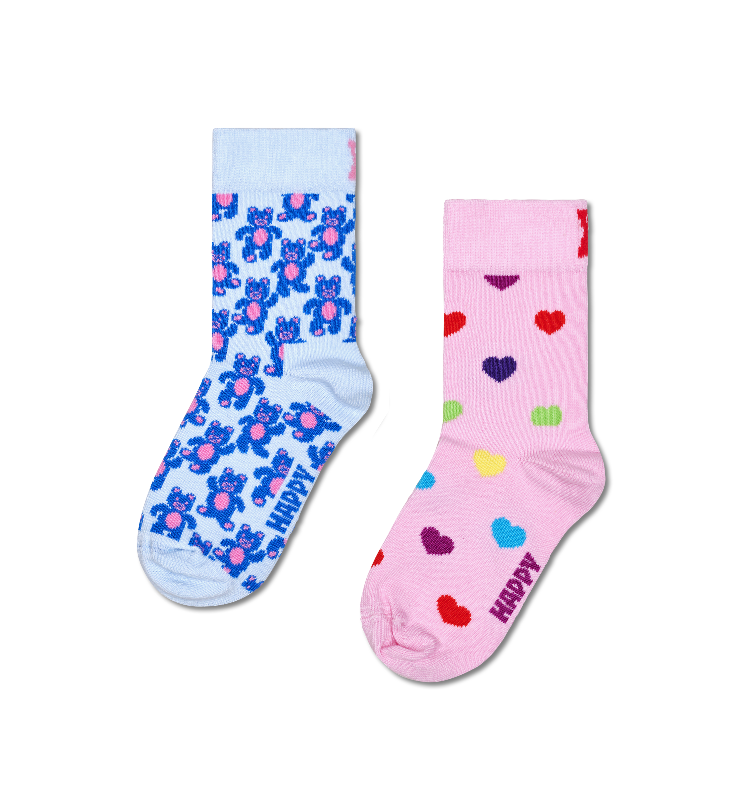 Kids Crazy Socks | Teddy Bear Crew Socks 2-Pack