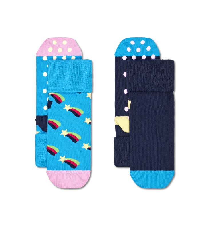 Kids 2-Pack Shooting Star Anti-Slip Socks