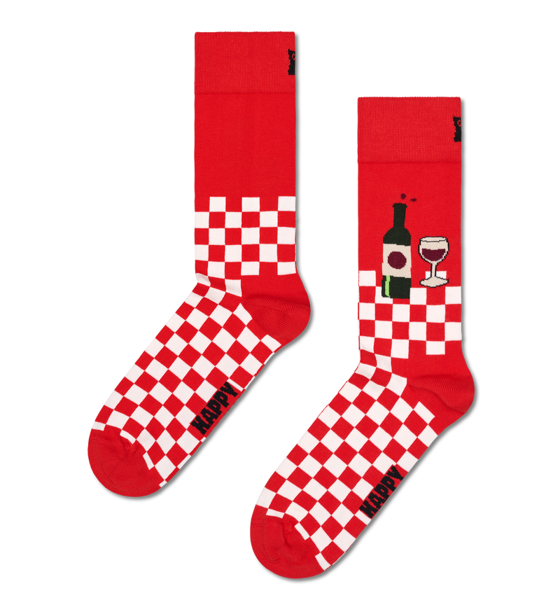 Wine And Dine Crew Sock | Fun Food Novelty Socks