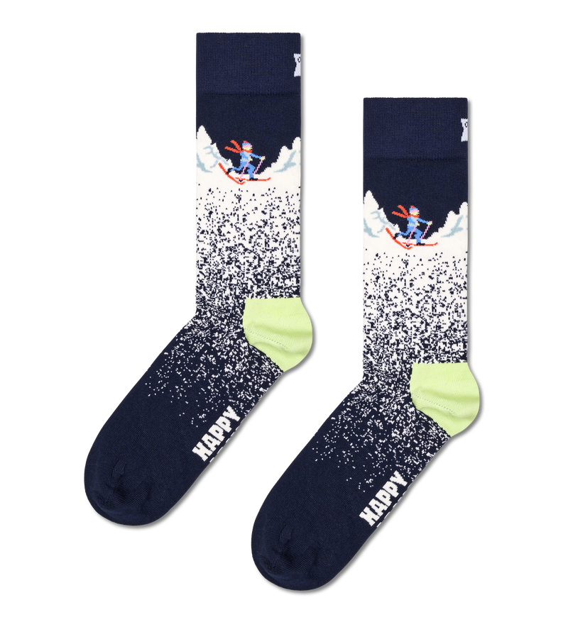 Navy Snowy Night Crew Sock | Fun & Colorful Ski Socks