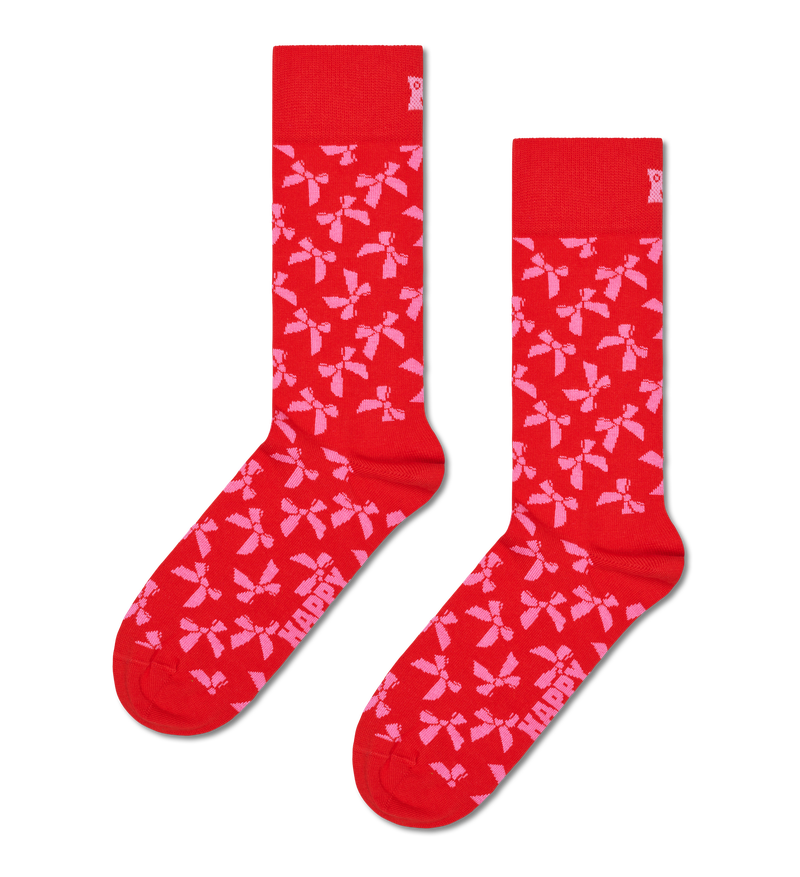 Red Bow Crew Sock | Fun & Colorful Novelty Socks