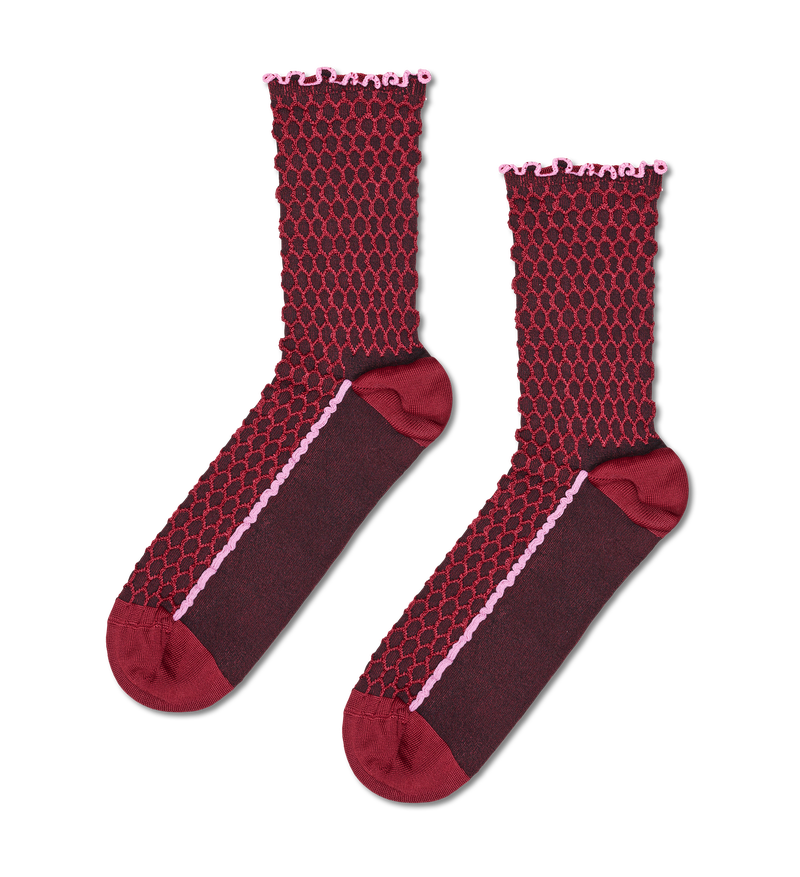 Dark Red Slinky Crew Sock | Fun & Funky Novelty Socks