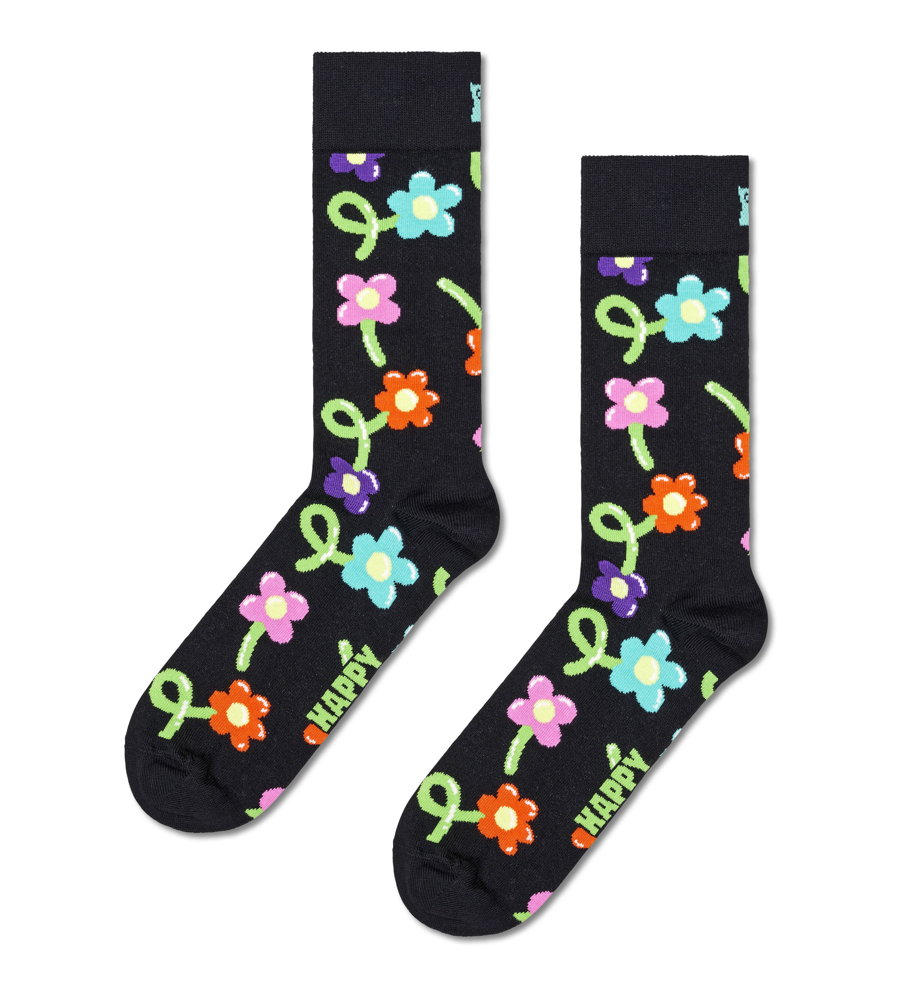 Colorful Floral Socks | Cute Balloon Flower Crew Sock
