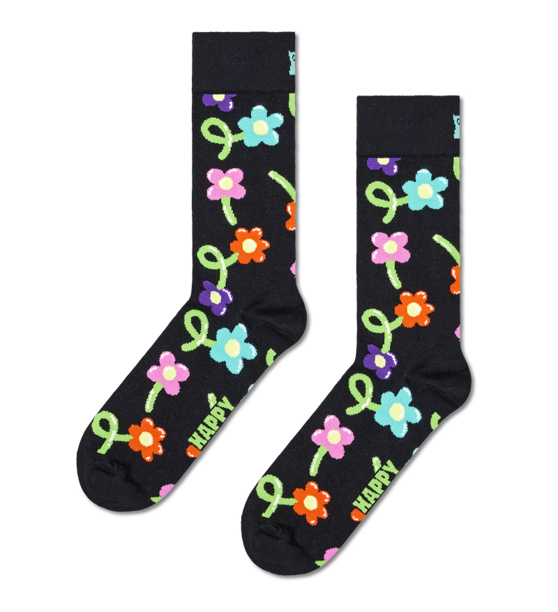Colorful Floral Socks | Cute Balloon Flower Crew Sock