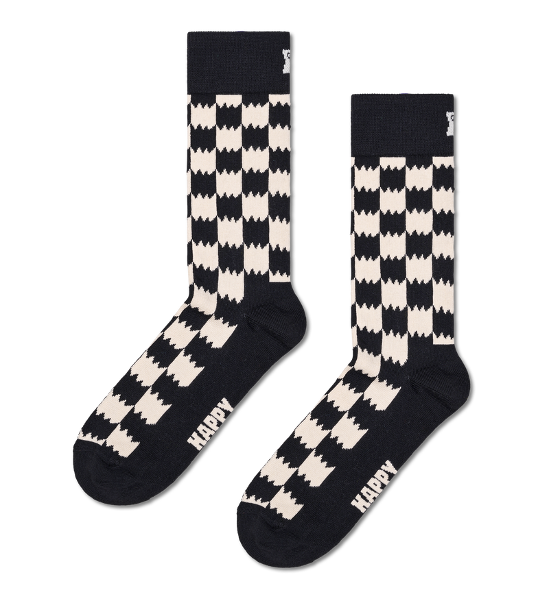 Black Checkered Crew Socks | Dizzy Check Design