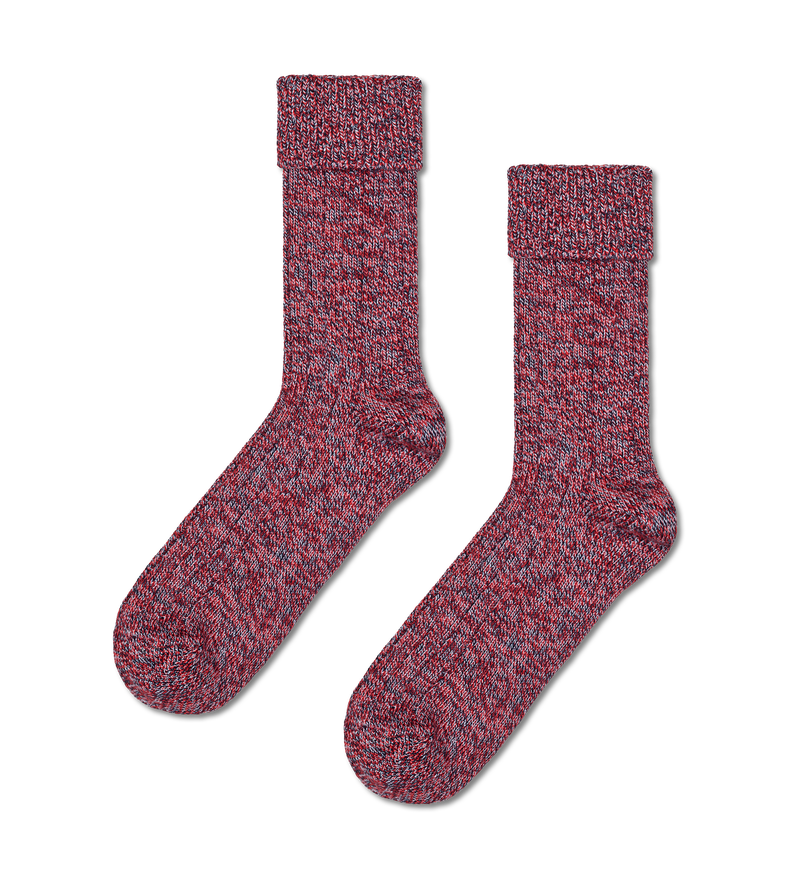 Blue Folded Cuff Crew Sock | Fun & Colorful Novelty Socks