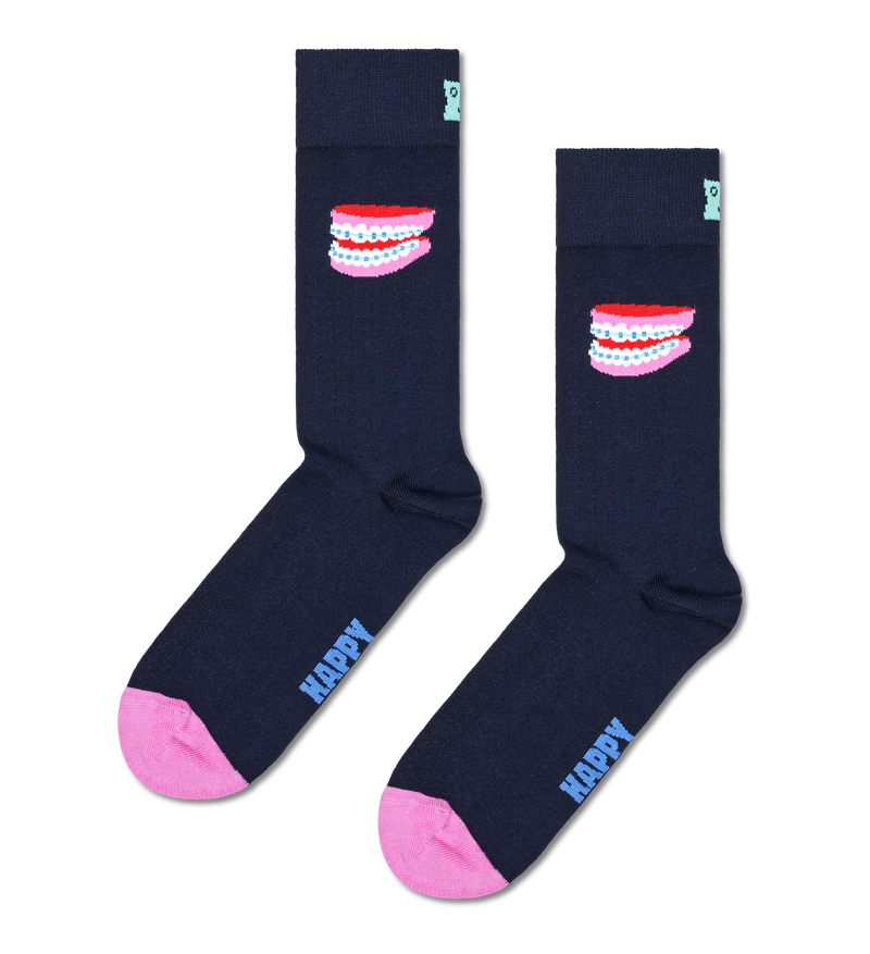 Navy Braces Crew Sock | Fun & Colorful Novelty Socks