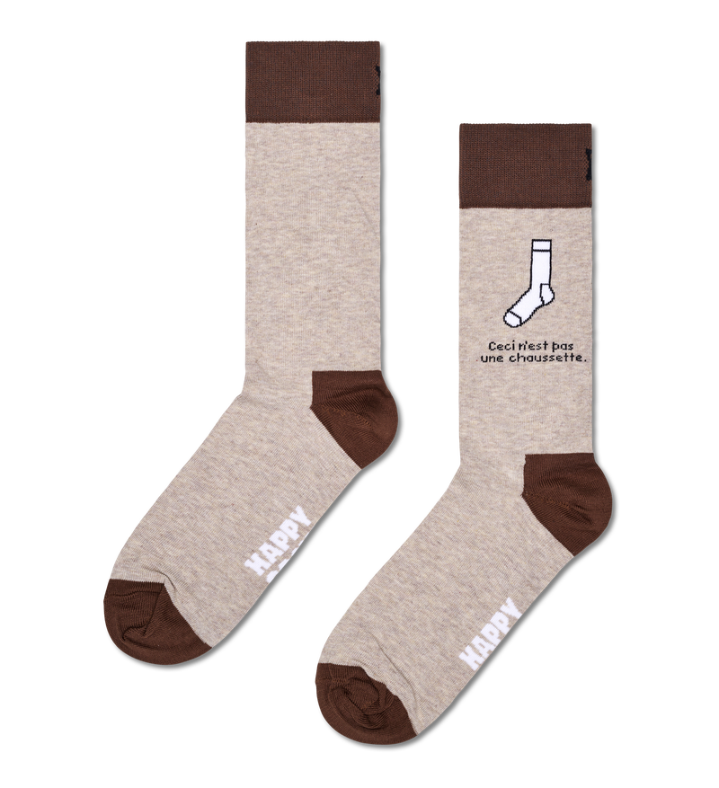 Beige Novelty Sockless Crew Sock | Fun Socks