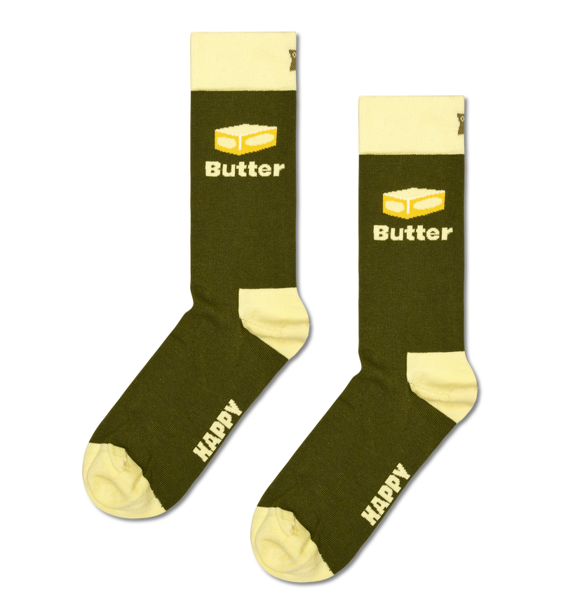 Green Butter Crew Sock | Fun & Colorful Novelty Socks
