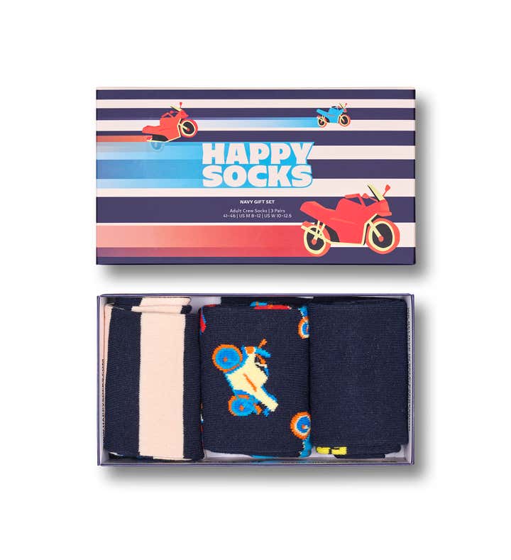 3-Pack Navy Socks Gift Set