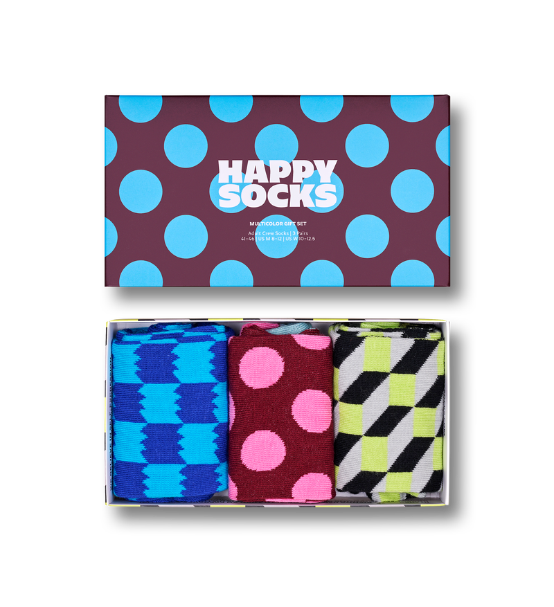 3-Pack Multicolor Socks Gift Set | Unique Fun Gift Ideas