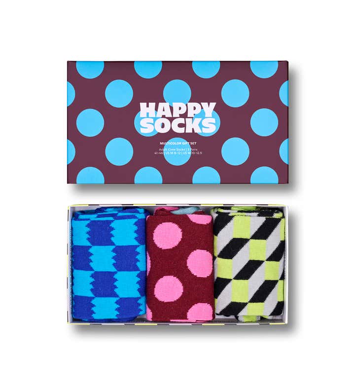 3-Pack Multicolor Socks Gift Set