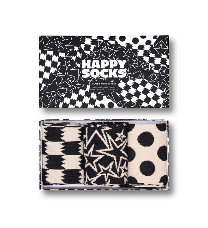 3-Pack Black And White Socks Gift Set