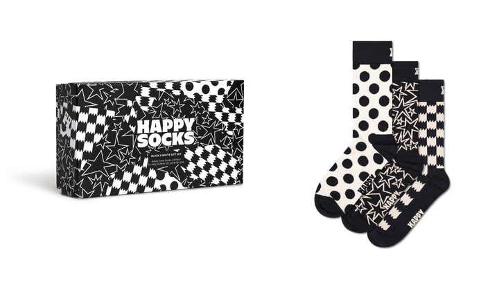 3-Pack Black And White Socks Gift Set
