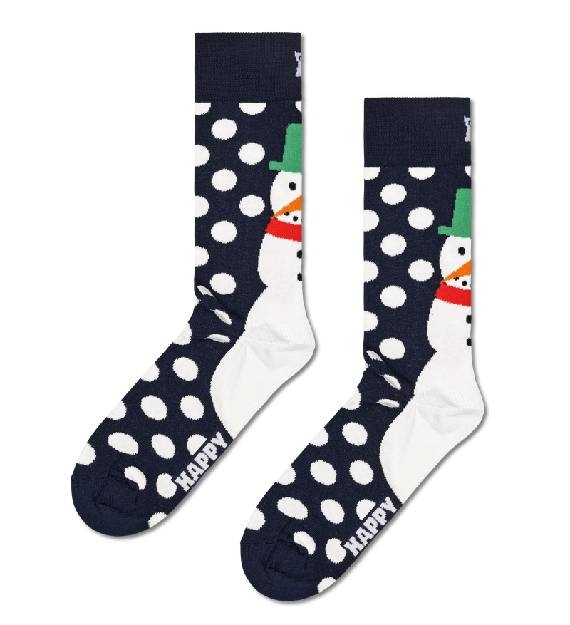 Navy Snowman Christmas Socks Gift Set
