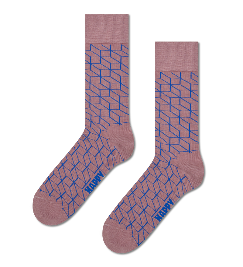Beige Filled Optic Plant Dye Crew Sock