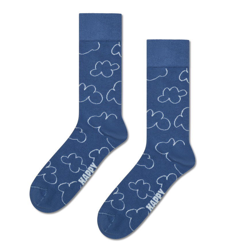 Light Blue Cloudy Plant Dye Crew Sock