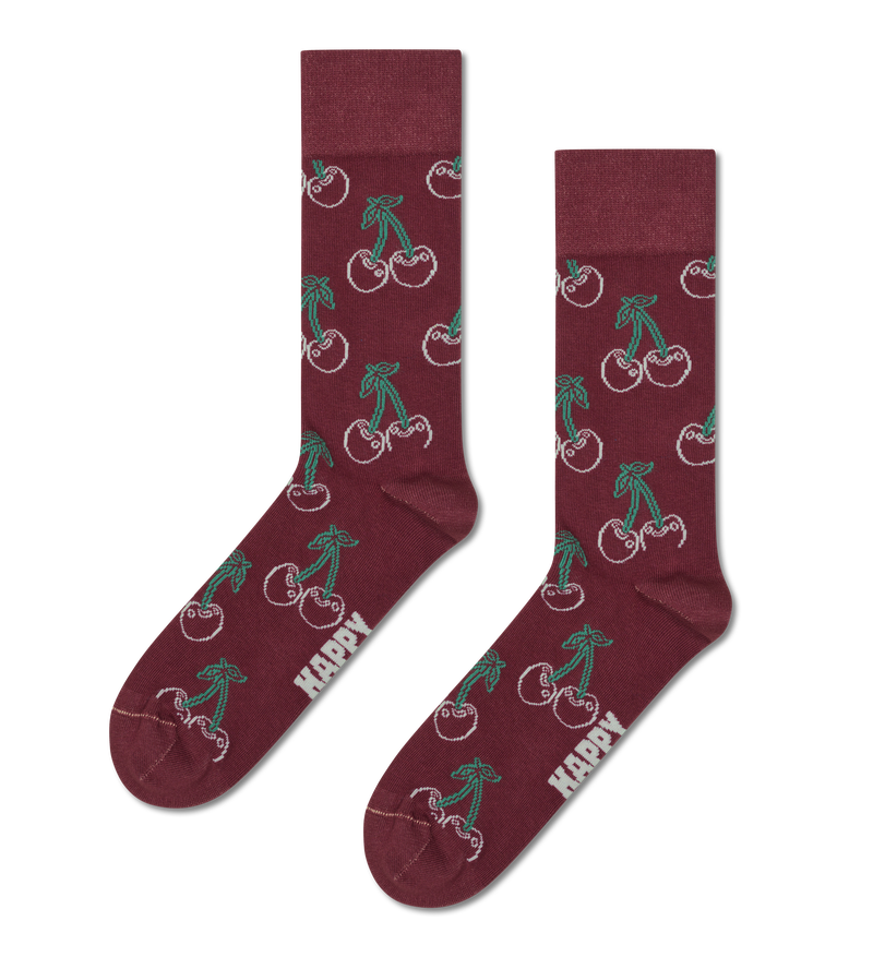 Red Cherry Plant Dye Crew Sock