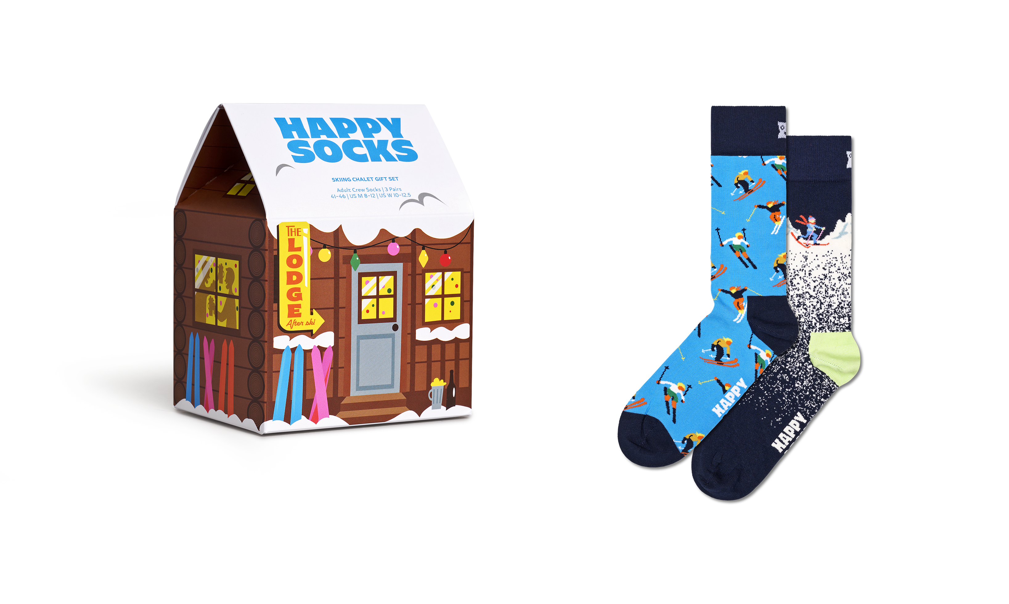 Fun Ski Gifts - 2-Pack Skiing Chalet Socks Gift Set