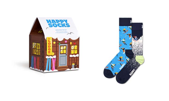 2-Pack Skiing Chalet Socks Gift Set