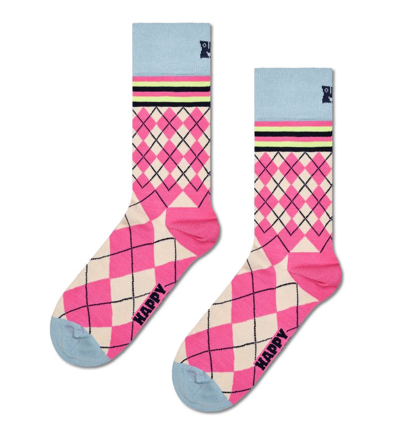 Colorful Argyle Socks | Fun Mixed Pattern Crew Sock