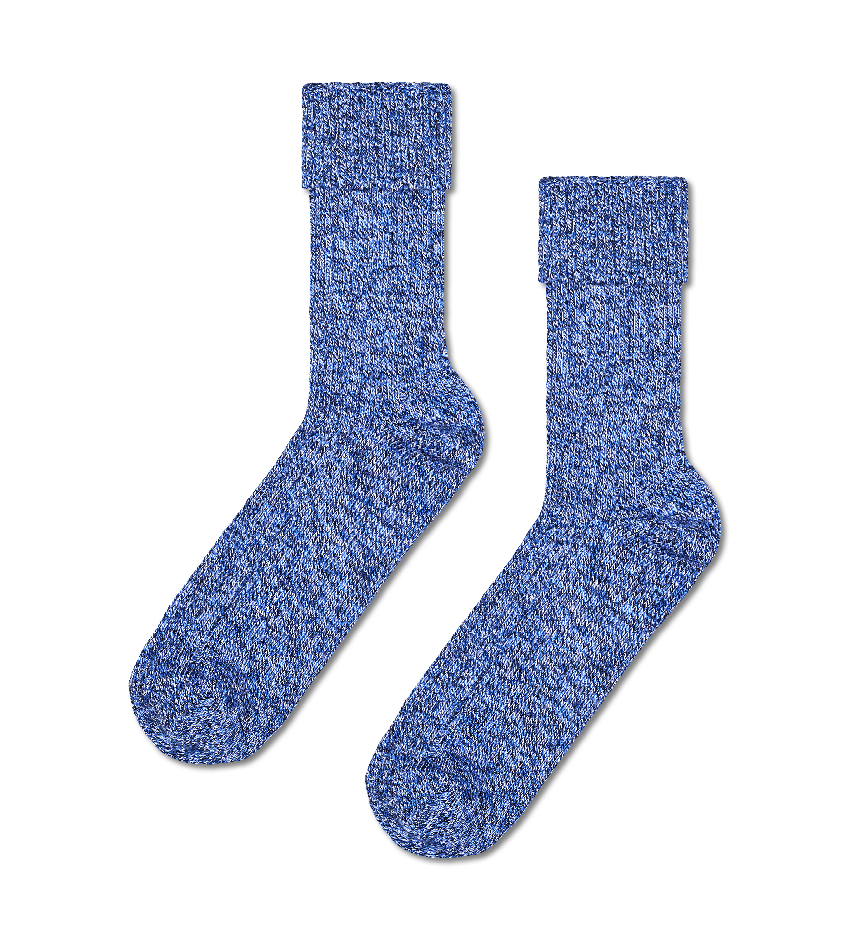 Blue Folded Cuff Crew Sock | Fun & Colorful Novelty Socks