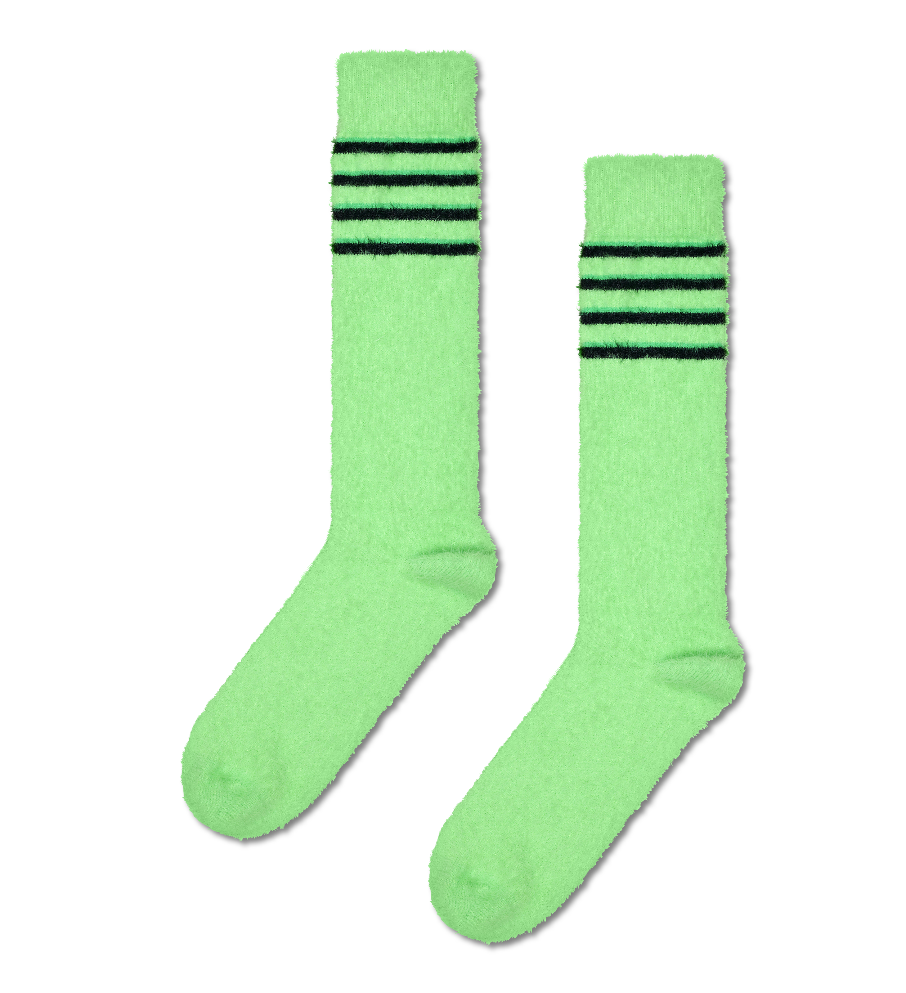Green Fluffy Slouch Knee High Socks