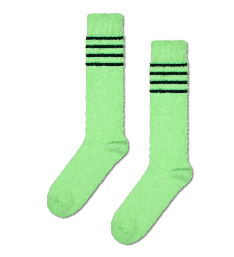 Green Fluffy Slouch Knee High Socks