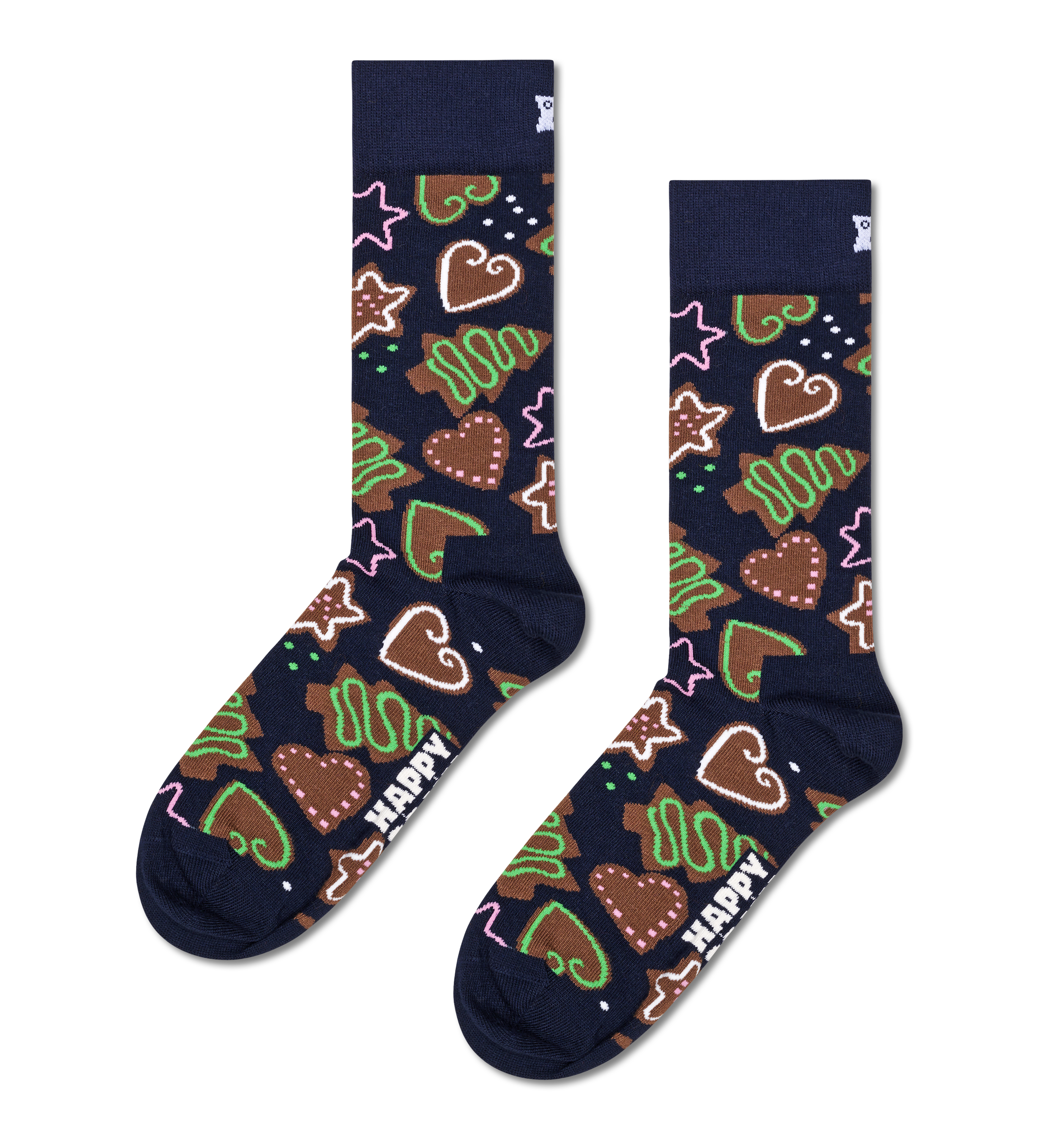 Navy Gingerbread Cookies Sock | Novelty Christmas Socks