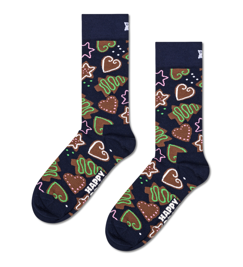 Navy Gingerbread Cookies Sock | Novelty Christmas Socks