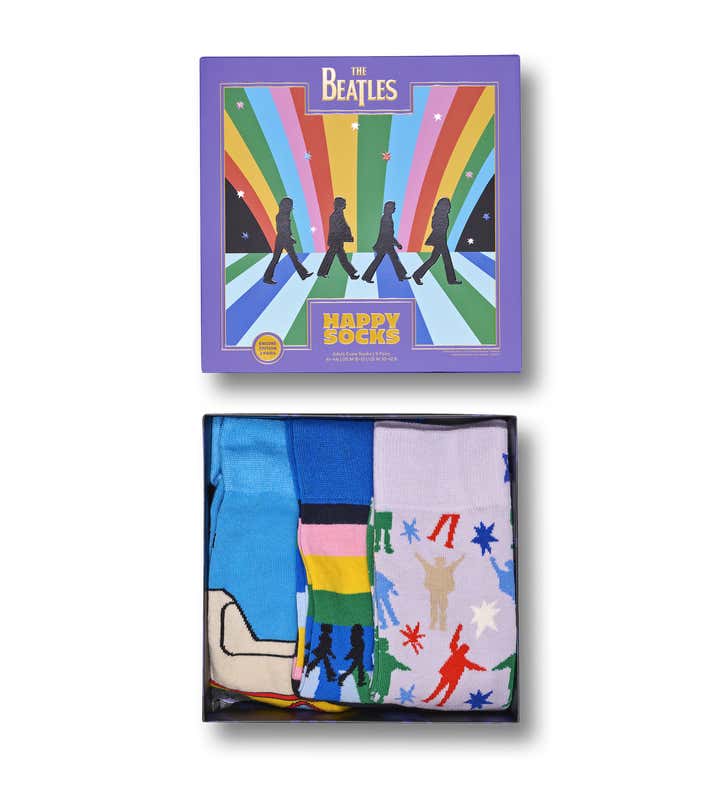 Happy Socks The Beatles Collector Box Set, Kleurrijke en Leuke, Sokken voor Dames en Heren, Blauw Groente Oranje Lila Rood Geel 6 paar (36 40 Happy Socks The Beatles Collector Box Set, Kleurrijke en Leuke, Sokken voor Dames en Heren, Blauw Groente Oranje Lila Rood Geel 6 paar (36 40
