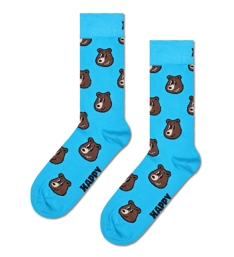 Turquoise Bear Crew Sock | Fun & Colorful Animal Socks
