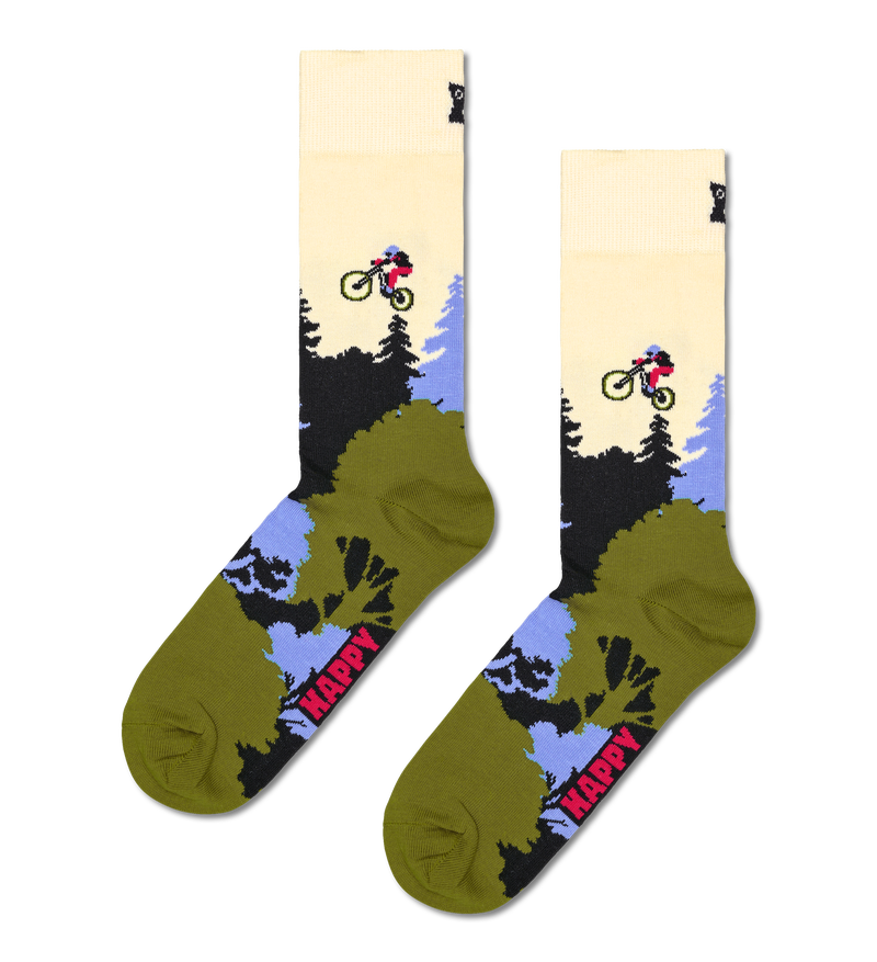 Colorful Cycling Socks | Fun Mountain Bike Crew Sock