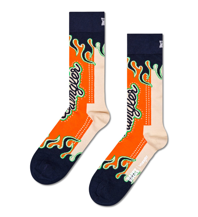 Navy Wrangler Happy Wrangler Crew Sock