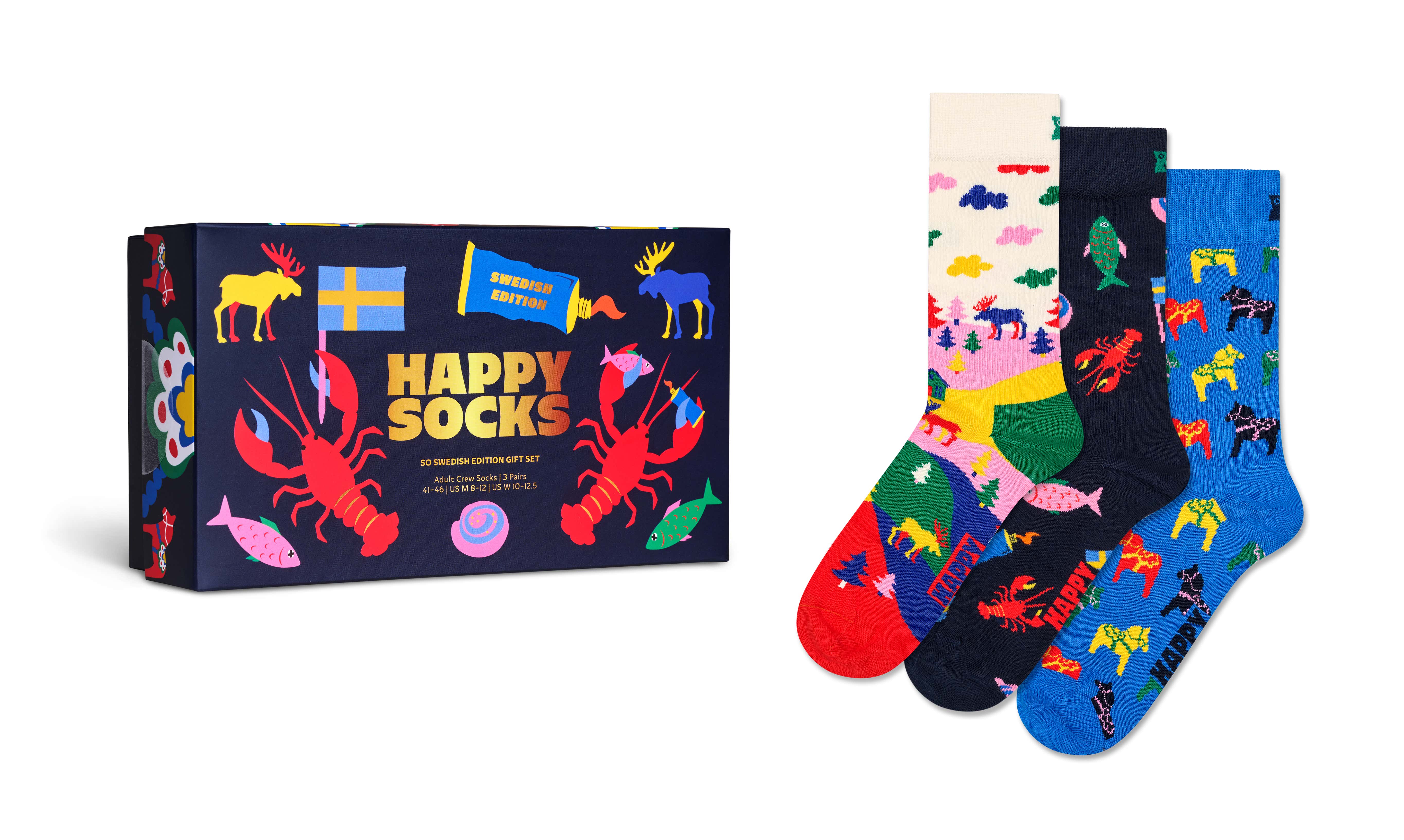 Happy Socks - Calzini Colorati Uomo Donna, Cotone Morbido, Stampe Creative, Vestibilità 36-40 / 41-46