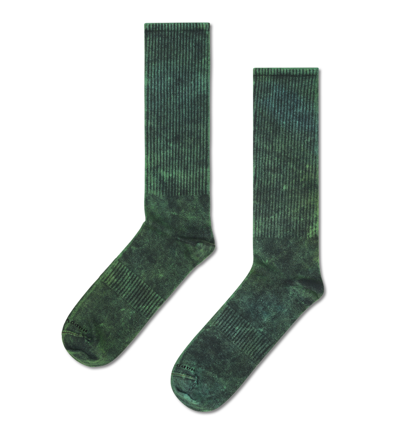 Green Acid Wash Sneaker Crew Sock
