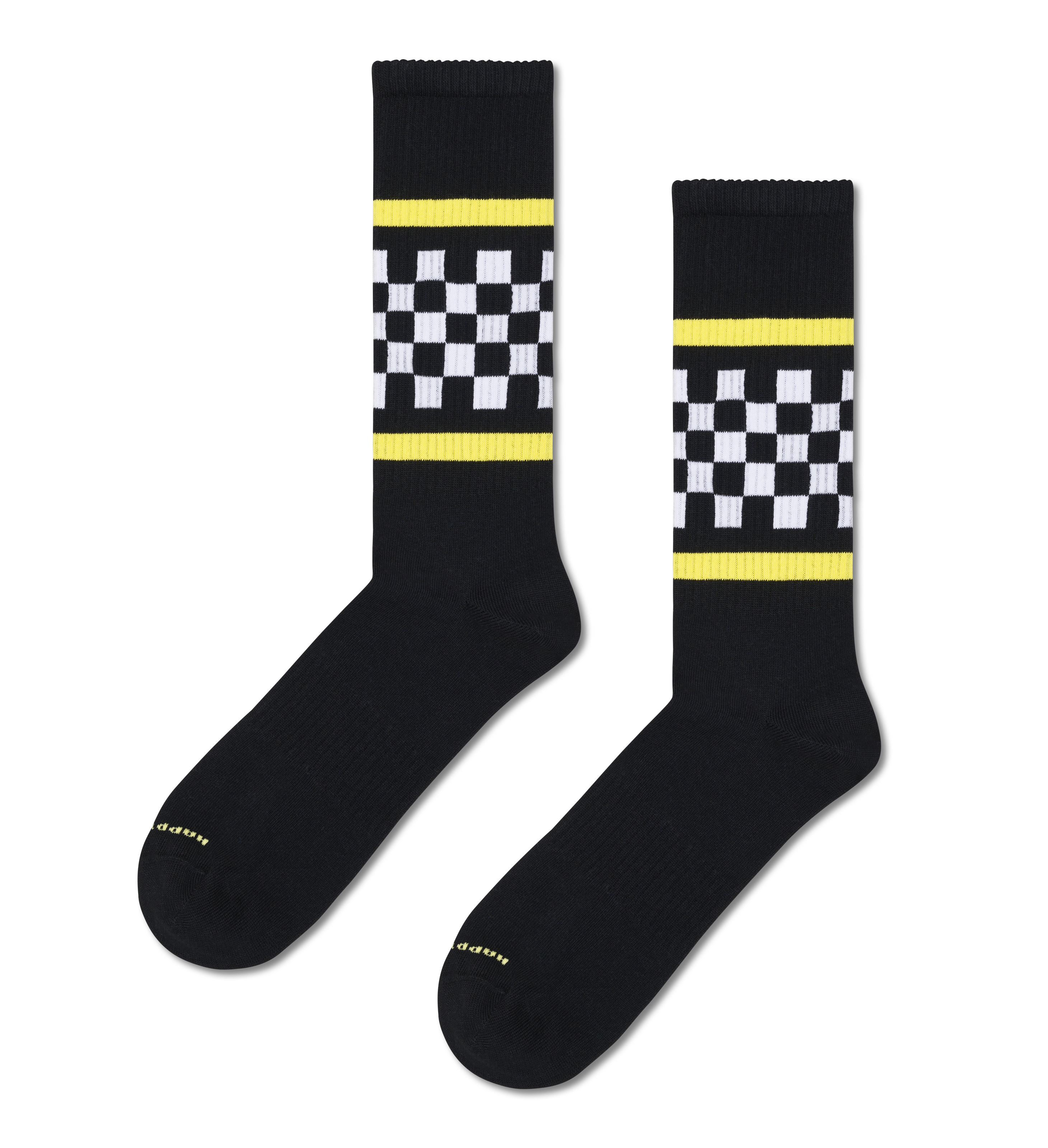 Black Checked Stripe Sneaker Crew Sock