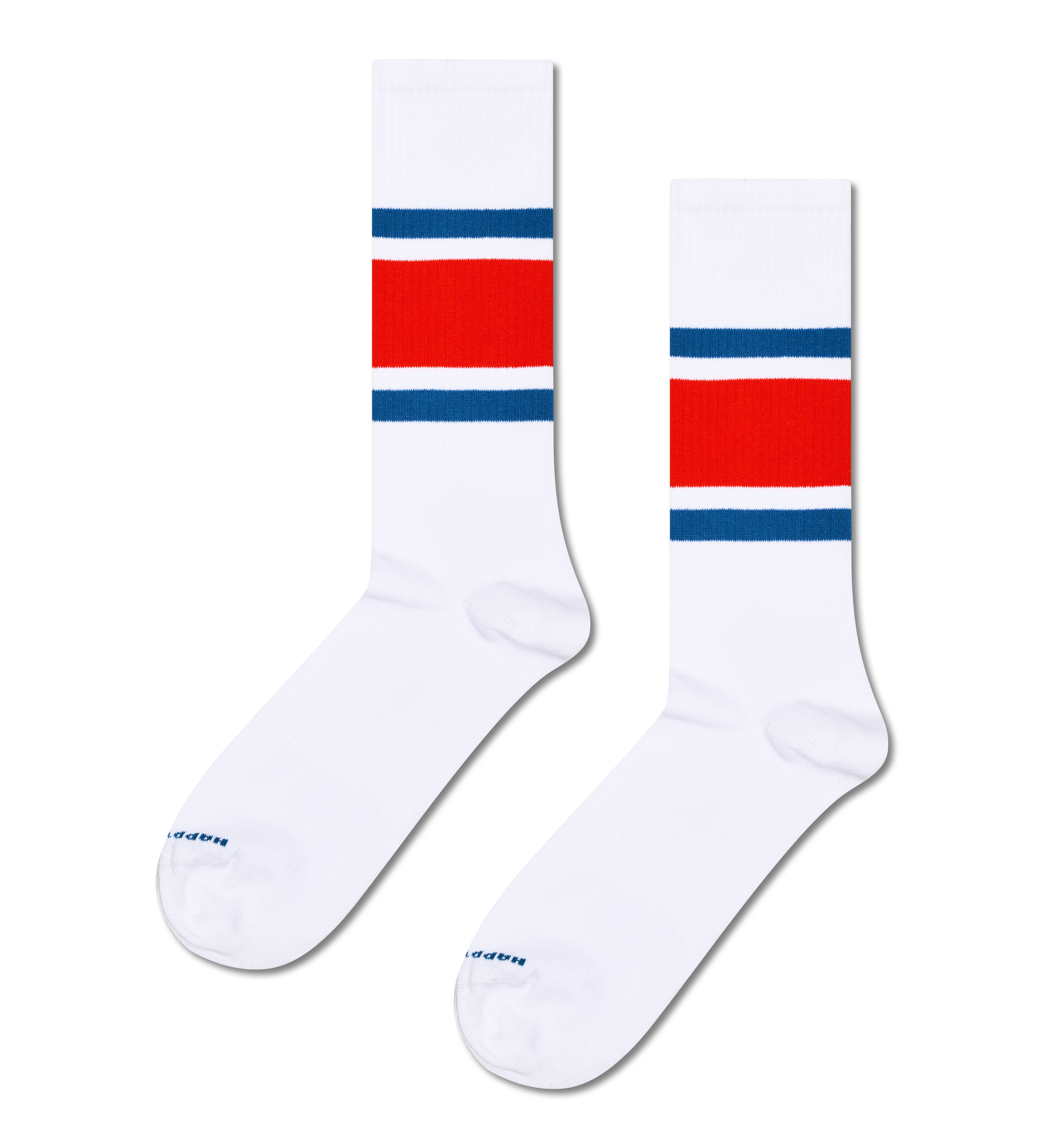 White Simple Stripe Sneaker Crew Sock