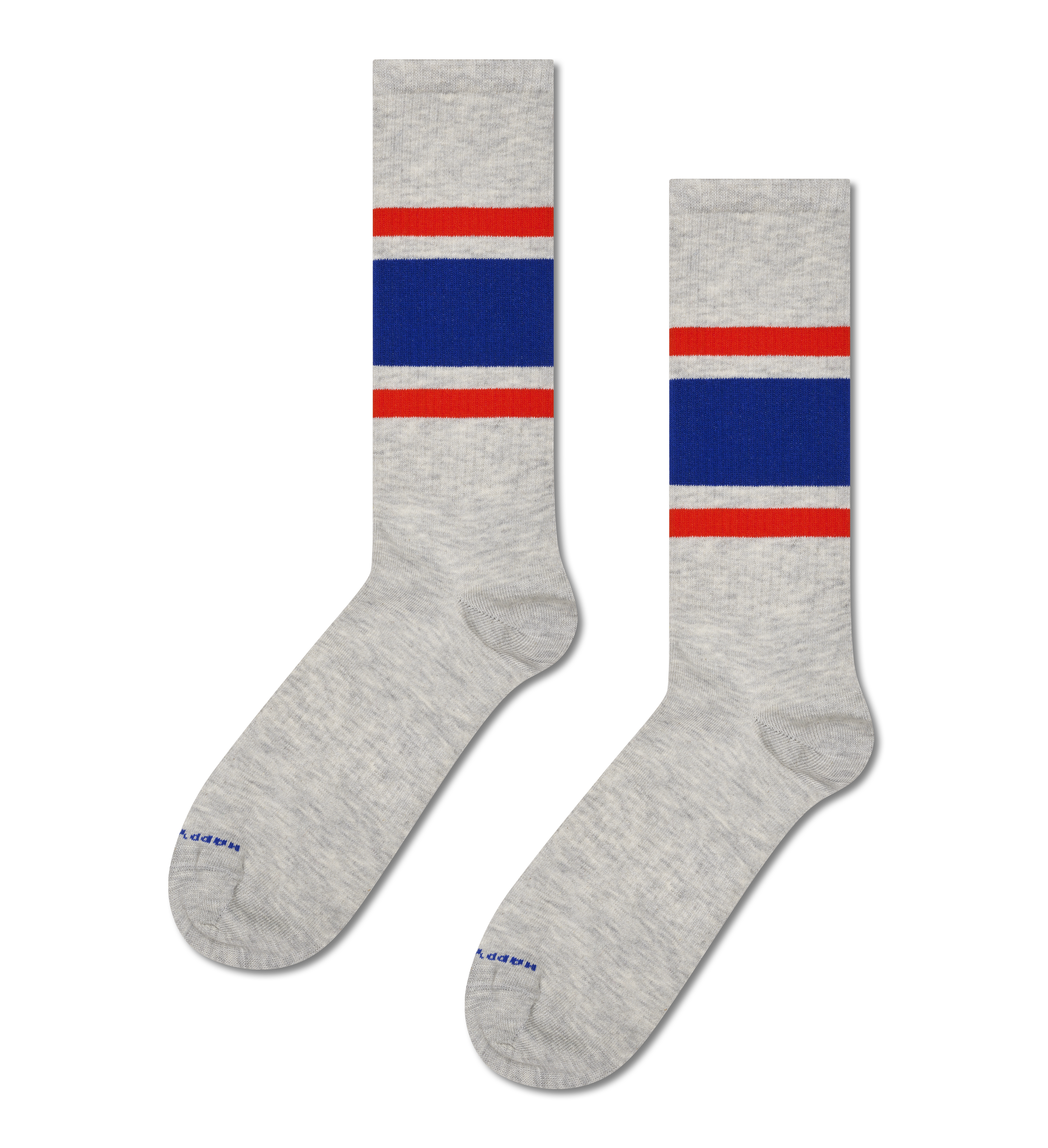 Grey Simple Stripe Sneaker Crew Sock