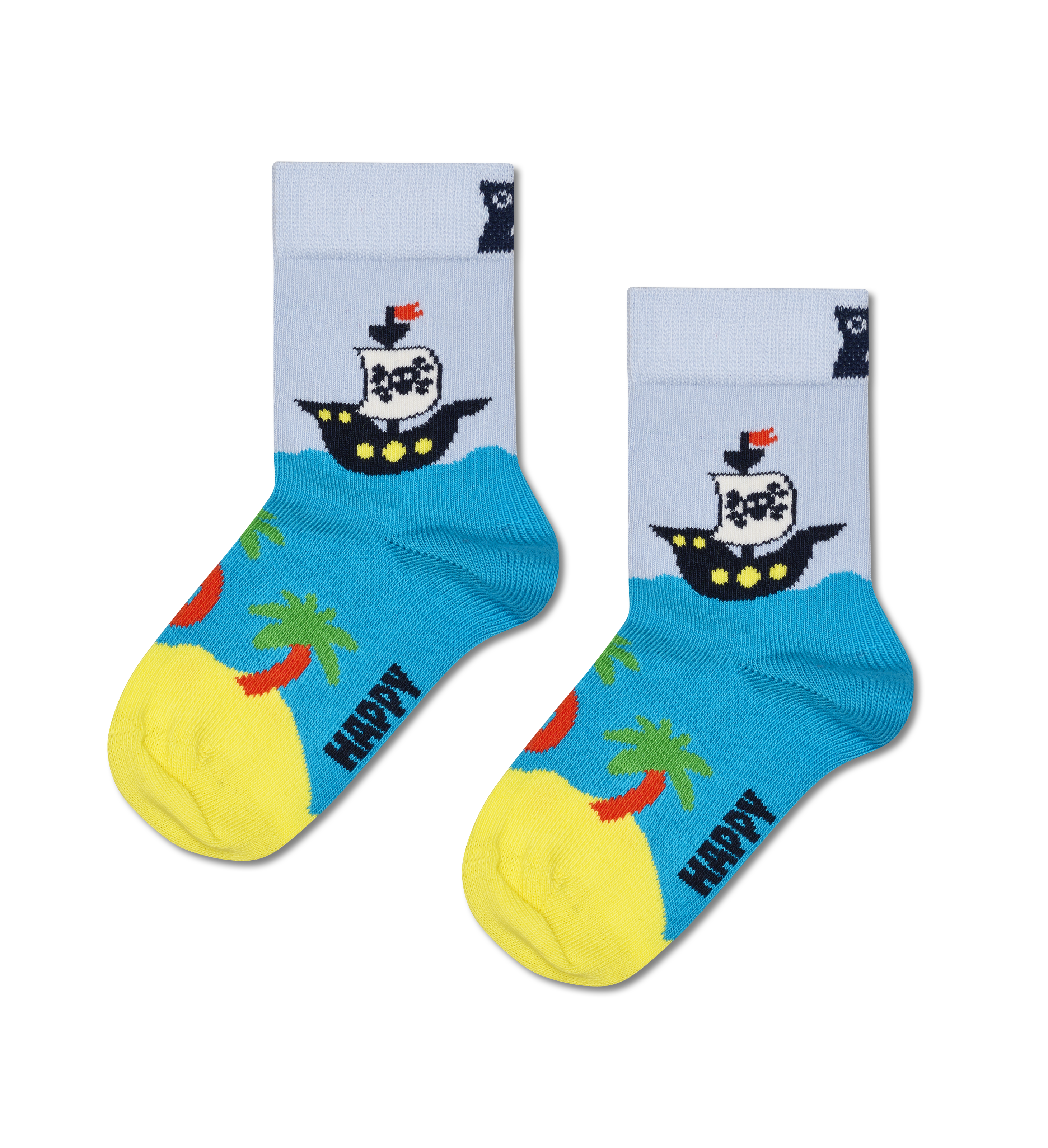 Kids Blue Pirate Ship Crew Sock