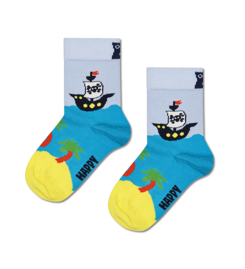 Kids Blue Pirate Ship Crew Sock